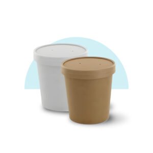 Soup Bowl White and Kraft